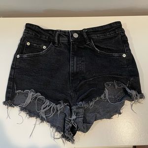 Zara black denim shorts